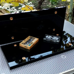 For AKAI recorder AKAI GX 747 646 636 635 side panels glossy black MDF GOLD sleeve