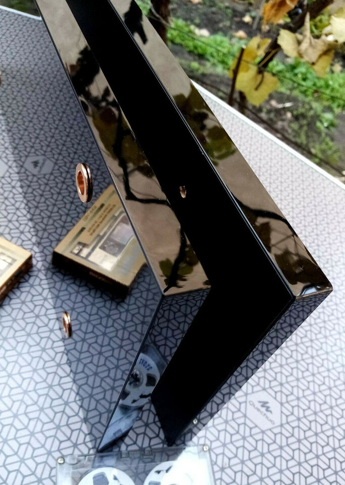 For AKAI recorder GX 747 646 636 635 side panels black glossy MDF GOLD sleeve - imagine 4