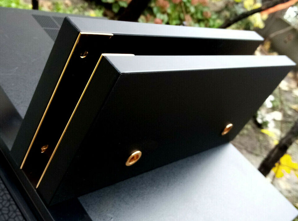 For Nakamichi Deck CR7 side panels URUSHI DESIGN GOLD black MDF - imagine 8