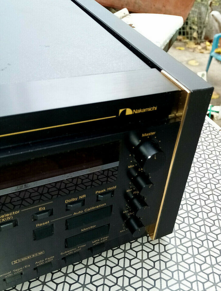 For Nakamichi Deck CR7 side panels URUSHI DESIGN GOLD black MDF - imagine 3