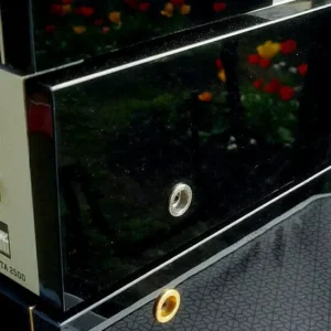 For Onkyo TA 2500 Deck Side Panels, Black MDF, silver ornaments