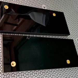 For Marantz CD CD94 Side Panels, Black, gold blades (small traces)