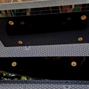 For Onkyo M 5590 (5570)+ P-3390 (3370) amplifier - 2 pair of side panels Black MDF and gold ornaments.