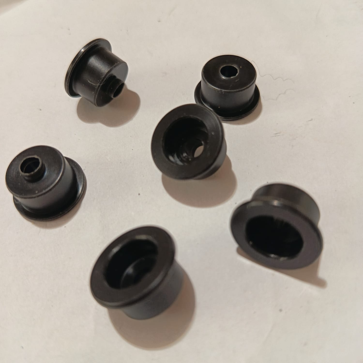 24 Black PVC Plastic Caps / Sleeves / Hülsen 18 mm for - For SONY, TECHNICS, Revox, Pioneer, Deck, CD - imagine 2