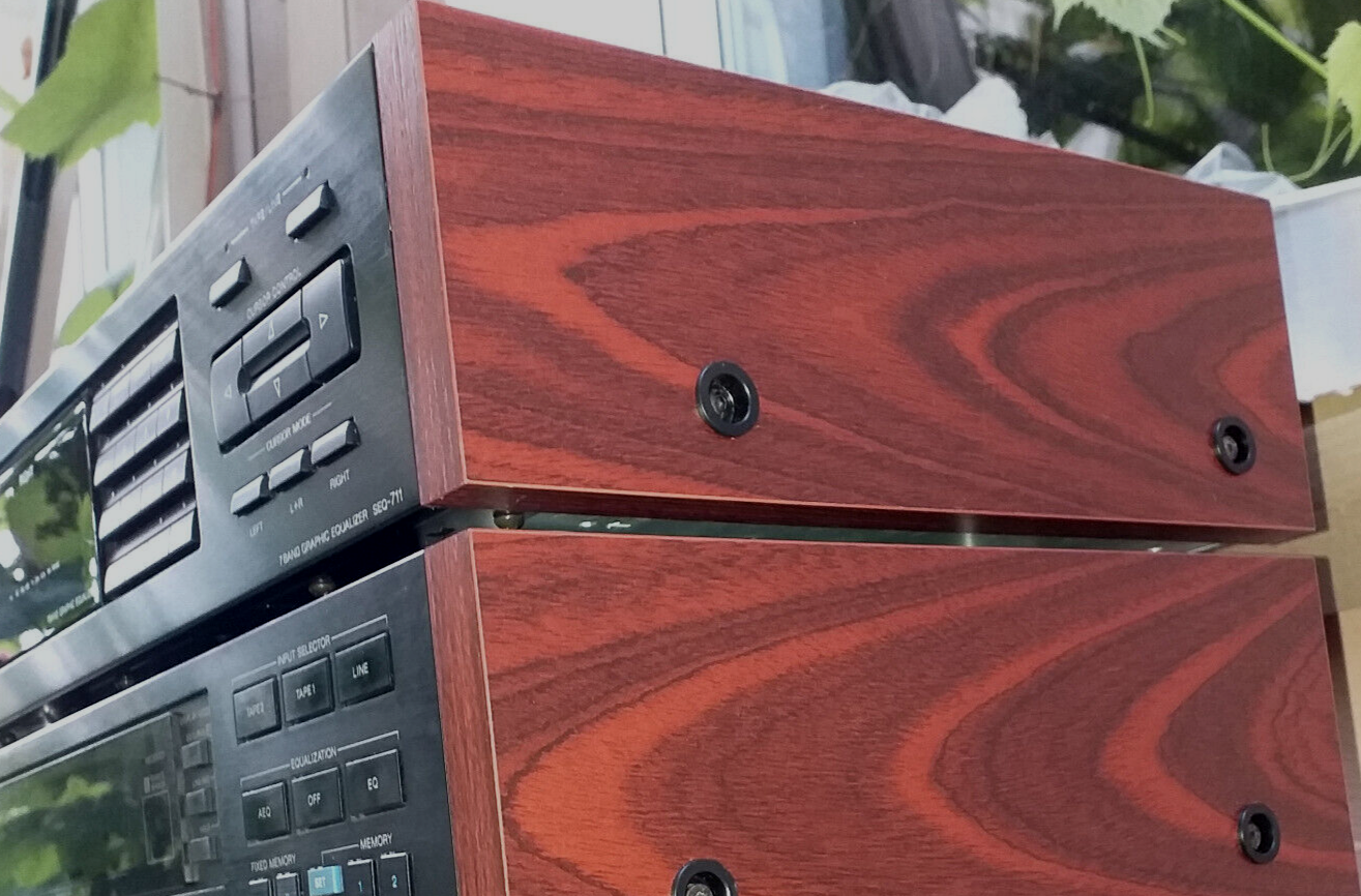 For SONY EQ-555ES Equalizer Side Panels – Mahogany Wood Finish – PAL – Vintage Style - imagine 6
