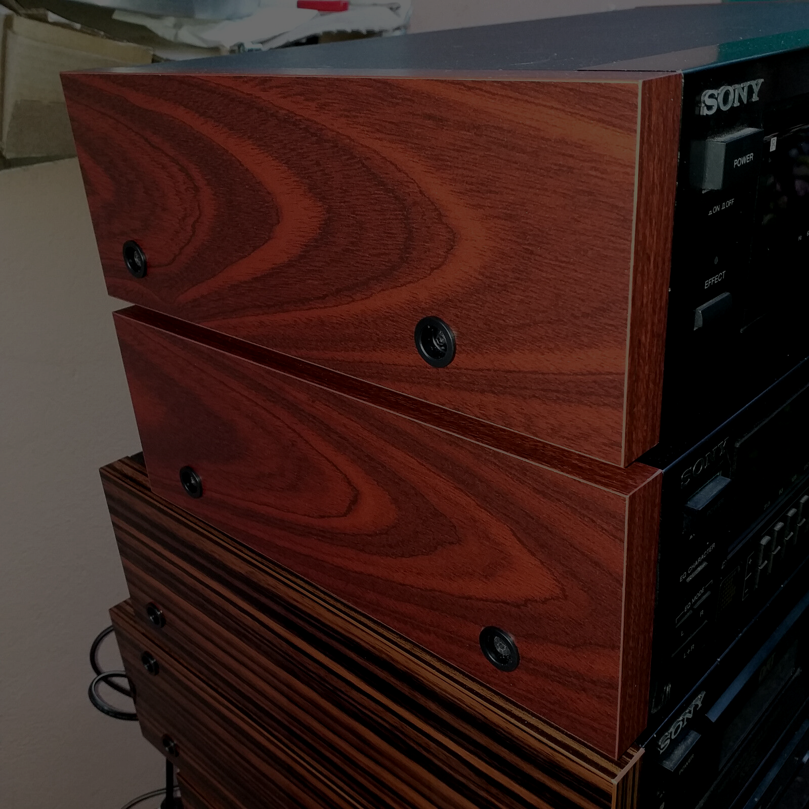 For SONY EQ-555ES Equalizer Side Panels – Mahogany Wood Finish – PAL – Vintage Style - imagine 5