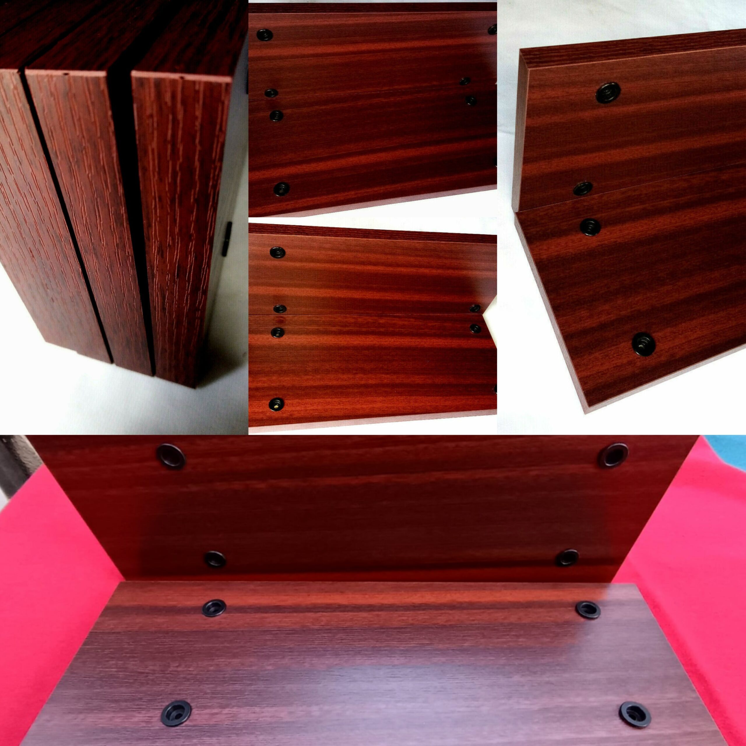 FOR PIONEER M-73 AMPLIFIER – SIDE PANELS MAHOGANY PAL / BLACK CAPS