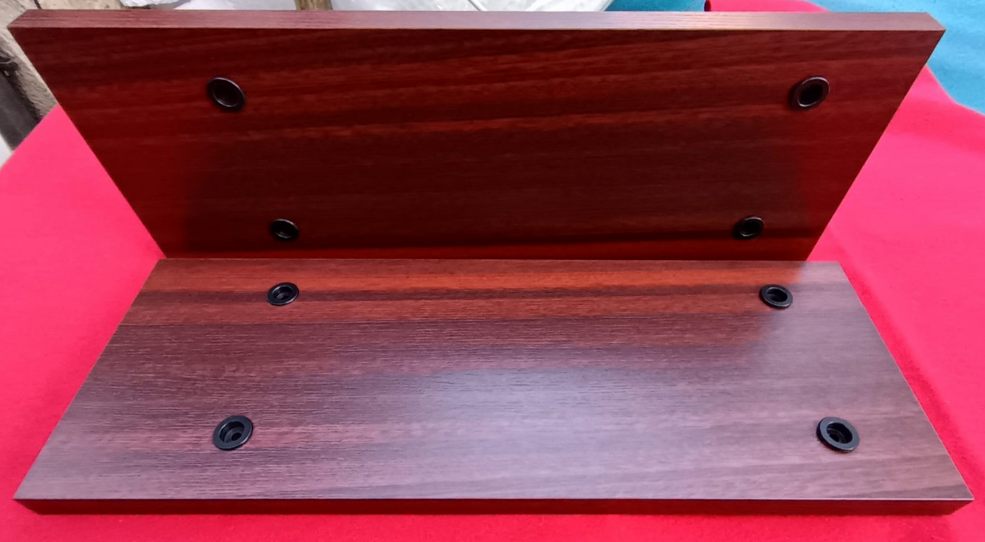 FOR PIONEER M-73 AMPLIFIER – SIDE PANELS MAHOGANY PAL / BLACK CAPS - imagine 2